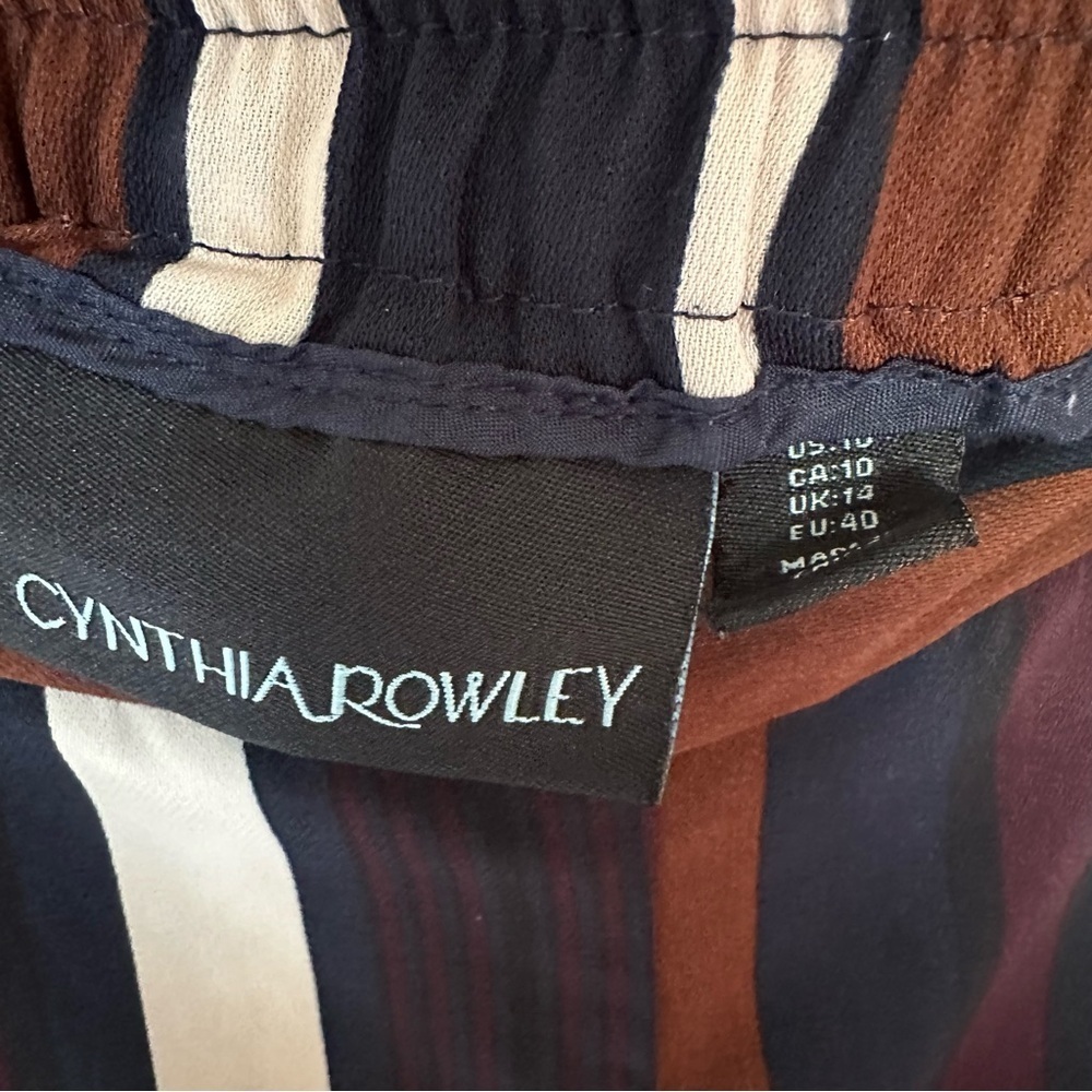 🌟3/$20🌟 Cynthia Rowley Womens 10 Wide Leg Crop Pants Striped Pull-On Pant - Picture 4 of 6